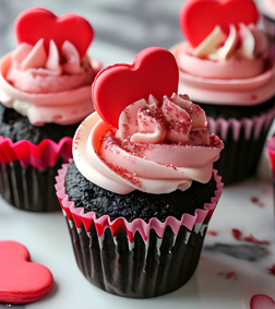 Heart Chocolate Cupcakes