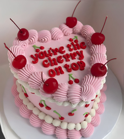 Heartfelt Cherry Love Cake