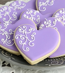 Lavender Heart Cookies