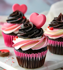 Mini Heart on Top Cupcakes