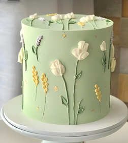 Pastel Green Garden Cake