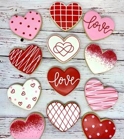 Patterned Hearts Cookies