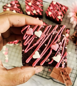 Pink-Drizzled Brownies