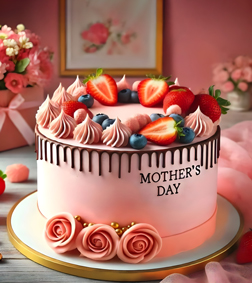 Pink Floral Strawberry Cake