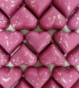 Pink Glittery Heart Chocolates