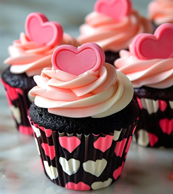 Pink Heart on Top Cupcakes