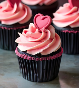 Pink Mini Heart Cupcakes