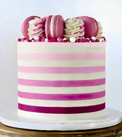 Pink Ombre Stripes Cake