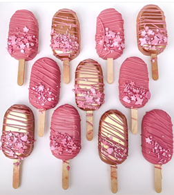 Pink Sparkle Cakesicles