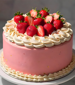 Pink Strawberry Cream Cake