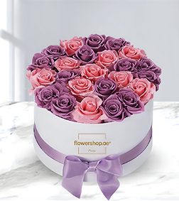 Pink and Purple Rose Hatbox