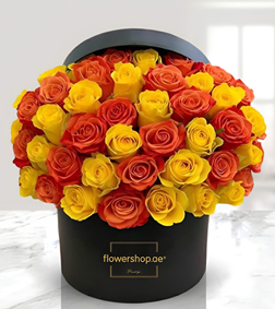 Sunset Serenade Rose Hatbox