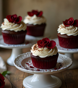 Red Velvet Rose Cupcakes