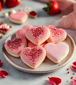 Rosy Heart Cookies