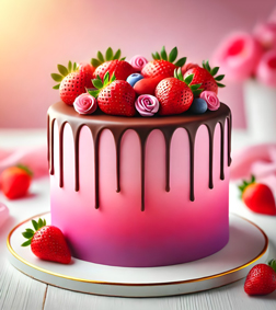 Rosy Strawberry Cake