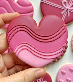 Shades of Pink Heart Cookies