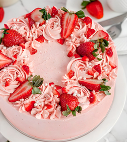 Strawberry Crown Pink Cake