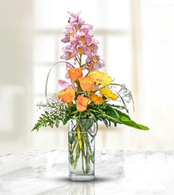 Symphony of Rose and Orchid Arrangement