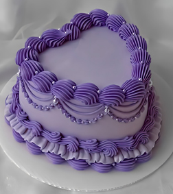 Timeless Lilac Heart Cake