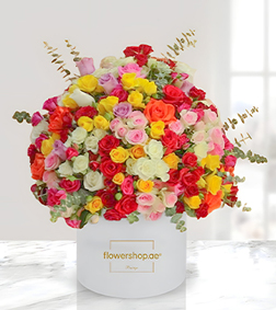 Vibrant Garden Mix Hatbox