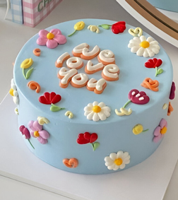 We Love You Floral Cake