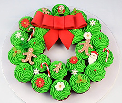 Christmas Wreath Dozen Cupcakes